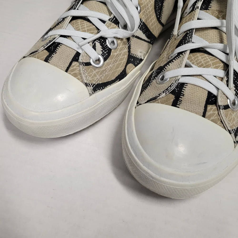 Burberry Mens Monogram-print High-top Sneakers In Neutrals Size 43 10 - Picture 3 of 13